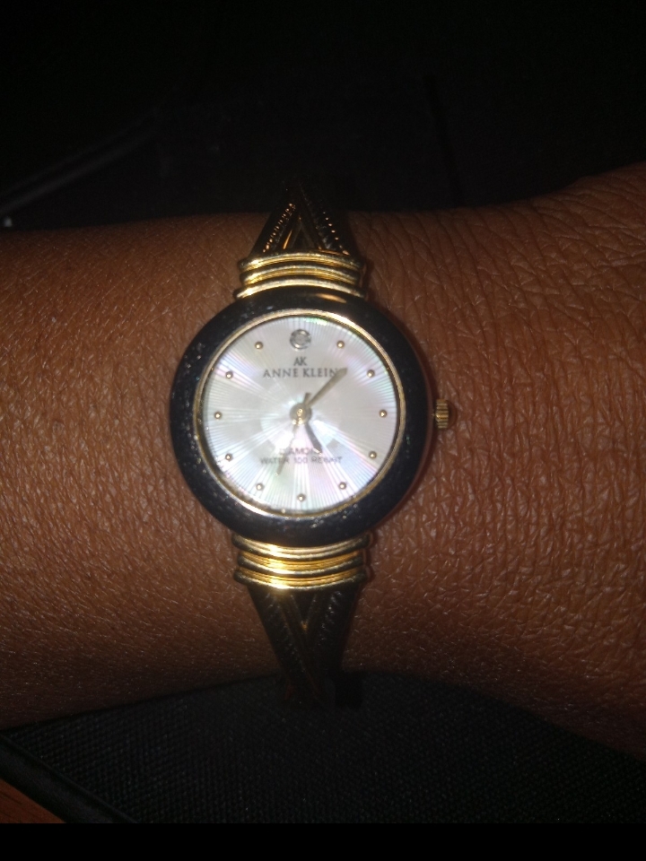 Anne Klein Gold Tone MotherOfPearl Dial Bracelet Watch